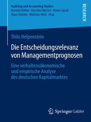 cover image of Die Entscheidungsrelevanz von Managementprognosen